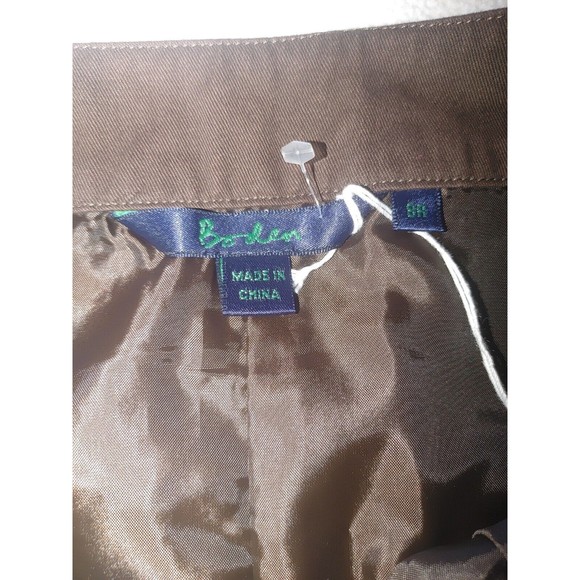 Boden Womens Brown A-Line Skirt Size 8R Polka Dot Applique Side Zip Cott… - Picture 4 of 9